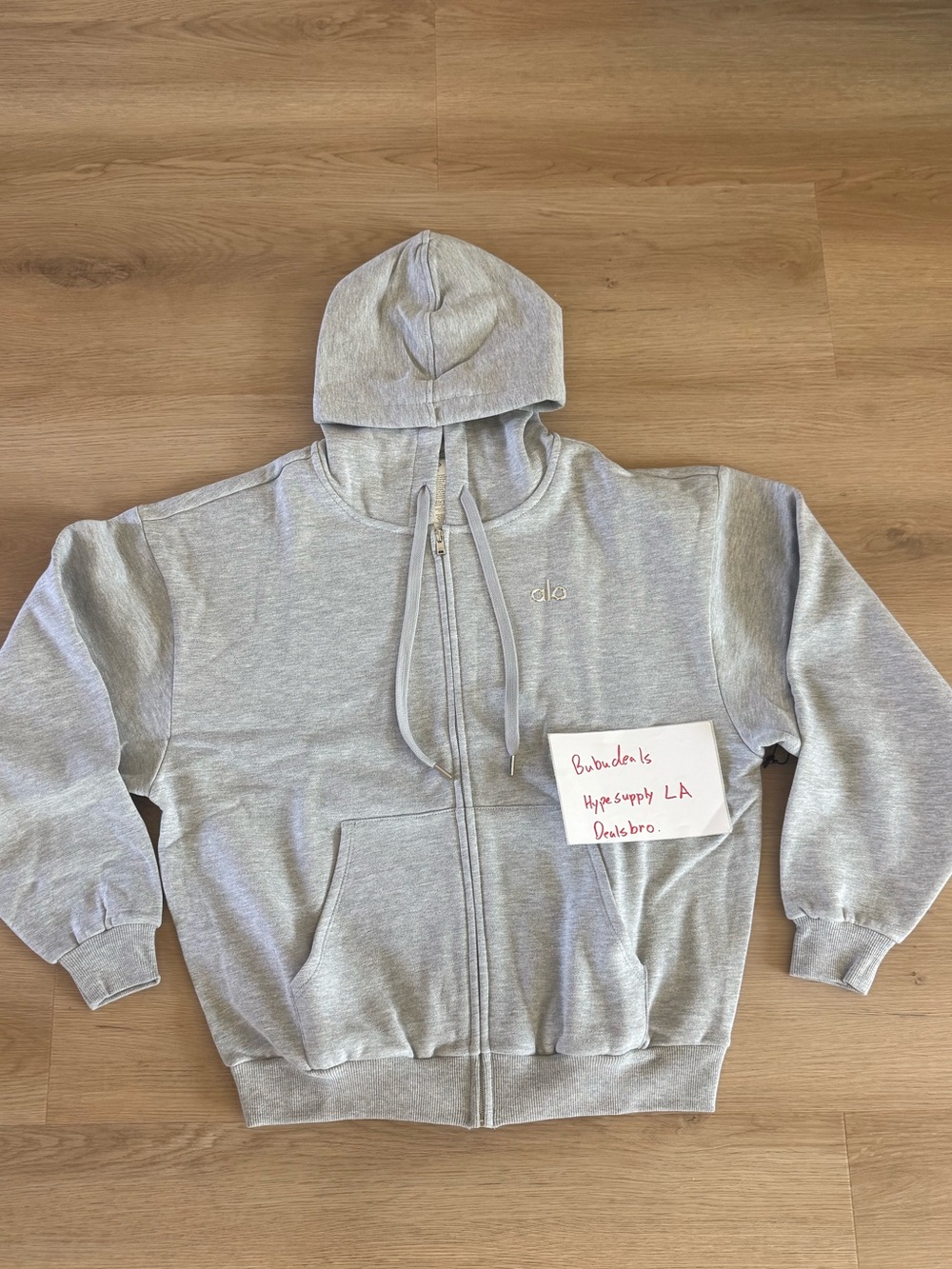 Alo Yoga Heather Gray Full Zip Hoodie